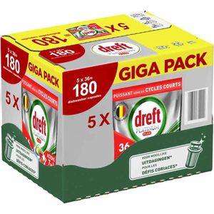 5x Dreft Vaatwastabletten Platinum Plus All In One 36 stuks
