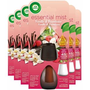 6x Air Wick Essential Mist Automatische Luchtverfrisser Navulling Vanilla 20 ml