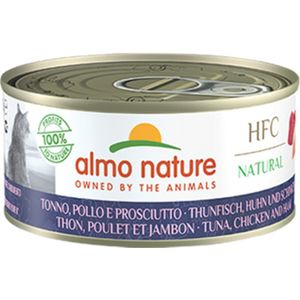 24x Almo Nature HFC Natural Kattenvoer Tonijn, Kip & Ham 150 gr