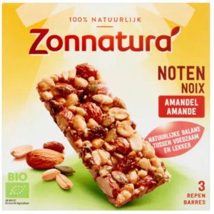 15x Zonnatura Muesli Notenmix Reep Amandel Biologisch 3x25 gr