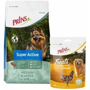 Prins ProCare Super Active 20 kg & Treats Chicken Pakket