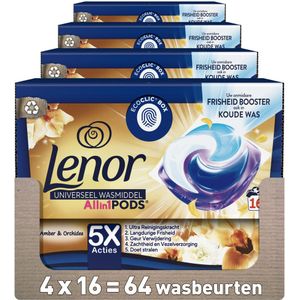 4x Lenor Wasmiddel All-in-1 Pods Gouden Orchidee 16 stuks