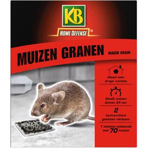 KB Home Defense Muizen Granen Alfachloralose Kant-en-Klare Lokdoos 'Magik Grain' 2 stuks