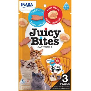 6x Inaba Kattensnack Juicy Bites Vis - Mossel 34 gr