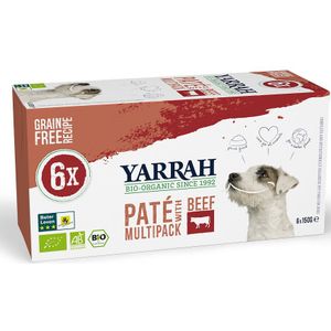 Yarrah Bio Hondenvoer Multipack Paté Graanvrij Rund - Kip 6 x 150 gr