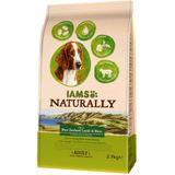 2x Iams Naturally Dog Adult New Sealand Lam & Rijst 2,7 kg