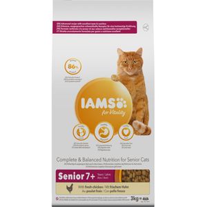 3x Iams Kat Senior Kip 3 kg