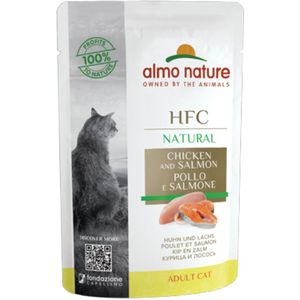 24x Almo Nature HFC Natural Kattenvoer Kip - Zalm 55 gr