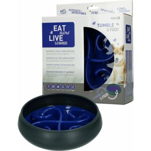 Eat Slow Live Longer Tumble Feeder Blue 20 cm