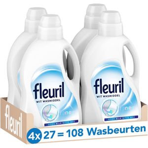 4x Fleuril Vloeibaar Wasmiddel Renew Witte Was 27 Wasbeurten 1,35 liter