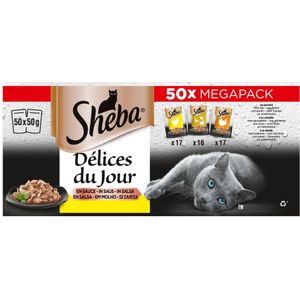 Sheba Délices du Jour Pouch Saus Gevogelte 50 x 50 gr