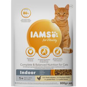 5x Iams Kat Adult Indoor Kip 800 gr