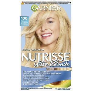 1+1 gratis: Garnier Nutrisse Ultra Blonde Permanente Haarkleuring 100 Zeer Zeer Licht Natuurlijk Blond