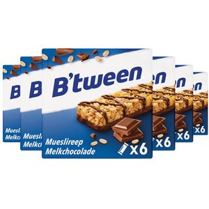6x Hero B'tween Mueslireep Melkchocolade 6x25 gr