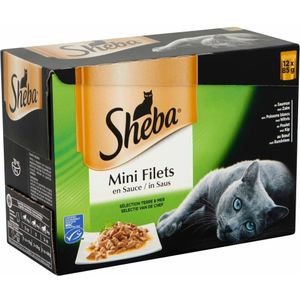 4x Sheba Mini Filets in Saus Selectie van de Chef 12 x 85 gr