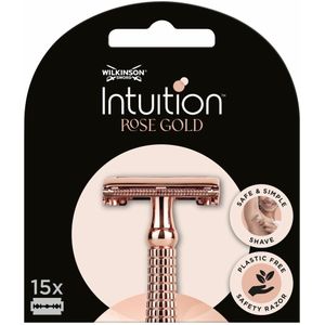 6x Wilkinson Intuition Navulmesjes Rose Gold Safety Razor 15 stuks