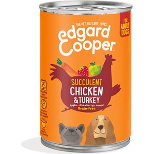 Edgard & Cooper Blik Vers Vlees Hondenvoer Kip - Kalkoen 400 gr