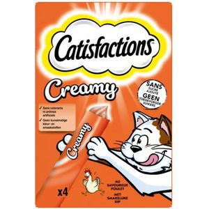 11x Catisfactions Kattensnack Kip Creamy 4 x 10 gr