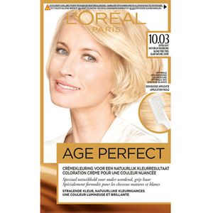 1+1 gratis: L'Oréal Excellence Age Perfect Permanente Haarkleuring 10.03 Extra Licht Natuurlijk Goudblond