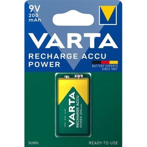Varta Recharge Accu Power Oplaadbare Batterijen 9V 200mAh