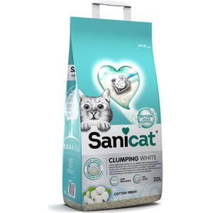 Sanicat Kattenbakvulling Clumping White Cotton Fresh 20 liter