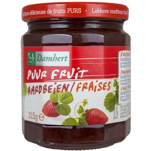 6x Damhert Puur Fruit Confiture Aardbei 315 gr