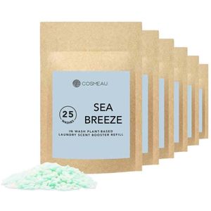 6x Cosmeau Geurbooster 25 Wasbeurten Navulling Zeebries 250 gr
