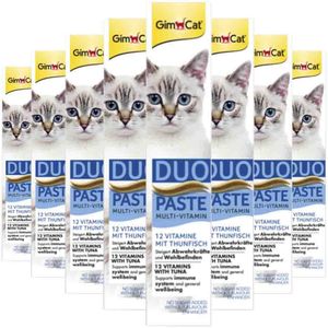 8x GimCat Multi-Vitamin Duo-Pasta Tonijn & Vitamines 50 gr