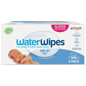 WaterWipes Billendoekjes 9 x 60 stuks = 540 doekjes