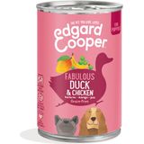 6x Edgard & Cooper Blik Vers Vlees Puppy Hondenvoer Eend - Kip 400 gr