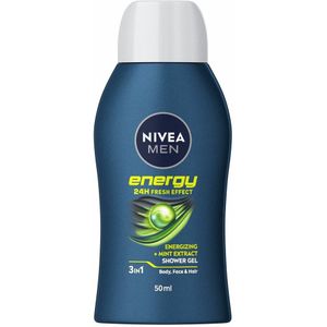 4x Nivea Men Douchegel Energy Mini Reisformaat 50 ml