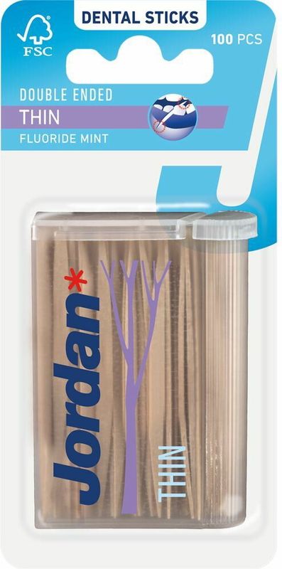 3x Jordan Tandenstokers Double Ended Thin 100 stuks