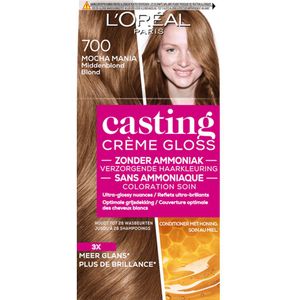 6x L'Oréal Casting Crème Gloss Semi-Permanente Haarkleuring 700 Mocha Mania - Middenblond