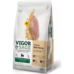 Vigor & Sage Hondenvoer Small Well-Being Ginseng 6 kg