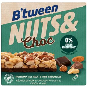 Hero B'tween Nuts & Choc Notenmix Chocolade Melk Puur 3 x 32 gr