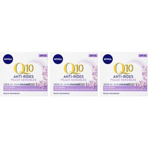 3x Nivea Q10 Dagcrème Anti-Rimpel Gevoelige Huid SPF 15 50 ml