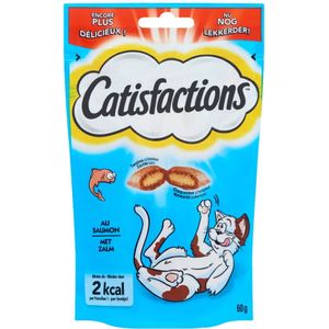 6x Catisfactions Kattensnoepjes Zalm 60 gr