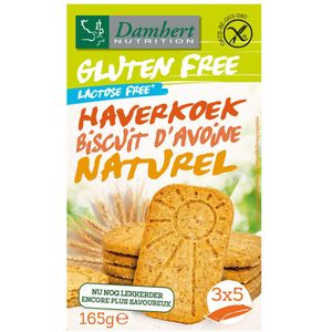 3x Damhert Haverkoekjes Naturel Glutenvrij 165 gr