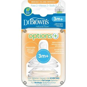 2x Dr. Browns Flesspeen Options+ Brede Hals Fase 2 2 stuks