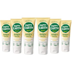 6x Happy Earth Nourishing Cream 100% Natuurlijk Baby & Kids 75 ml