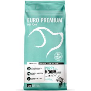 Euro-Premium Puppy Medium Kip - Rijst 12 kg