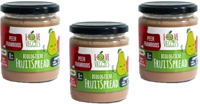 3x Love My Veggies Fruitspread Peer Framboos 245 gr