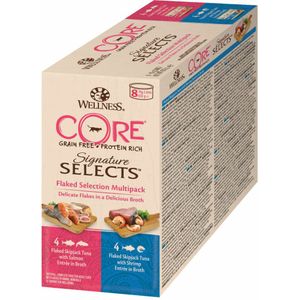 4x Wellness Core Kattenvoer Signature Selects Flaked 8-pack 8 x 79 gr