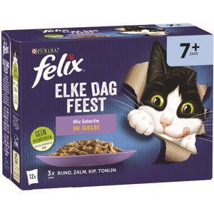 4x Felix Elke Dag Feest Mix Selectie in Gelei 7+ Jaar 12 x 85 gr