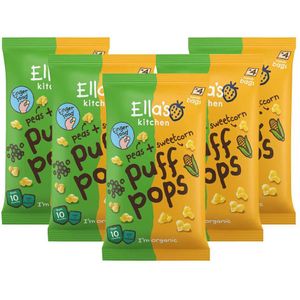 5x Ella's kitchen Gepoft Smikkelsnacks 10+ m Ewrt & Mais 4 x 9 gr