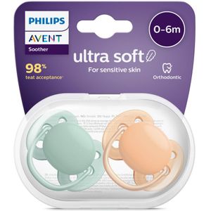 Philips Avent Ultra Soft Fopspeen 0-6 maanden Jongen/Meisje 2 stuks
