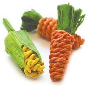 Happy Pet Sisal Wortels en Mais Mini Oranje - Groen - Geel 3 stuks