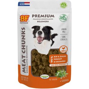 BF Petfood Meat Chunks Kip - Zalm 200 gr