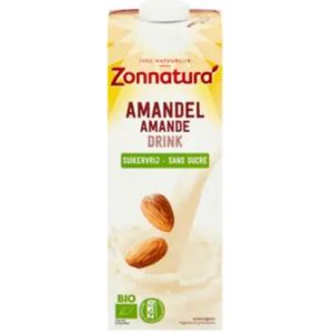 3x Zonnatura Amandel Drink Ongezoet Biologisch 1000 ml