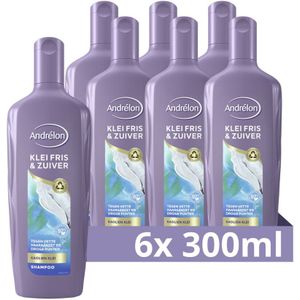 6x Andrelon Shampoo Klei Fris & Zuiver 300 ml
